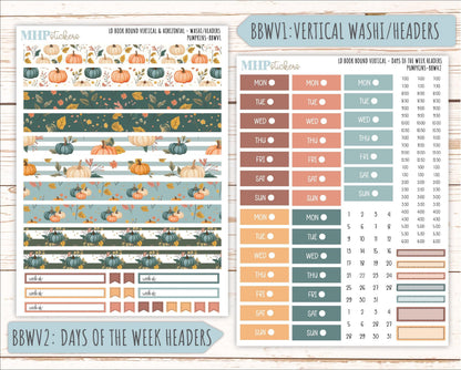 OCTOBER 2025 Stickers for The Mae & The Kristy Laurel Denise Planners ( Formerly Book Bound Planner) "Pumpkins" || BB