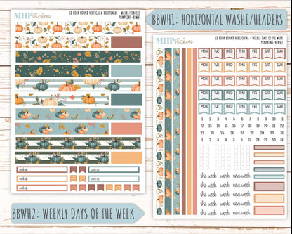 OCTOBER 2025 Stickers for The Mae & The Kristy Laurel Denise Planners ( Formerly Book Bound Planner) "Pumpkins" || BB