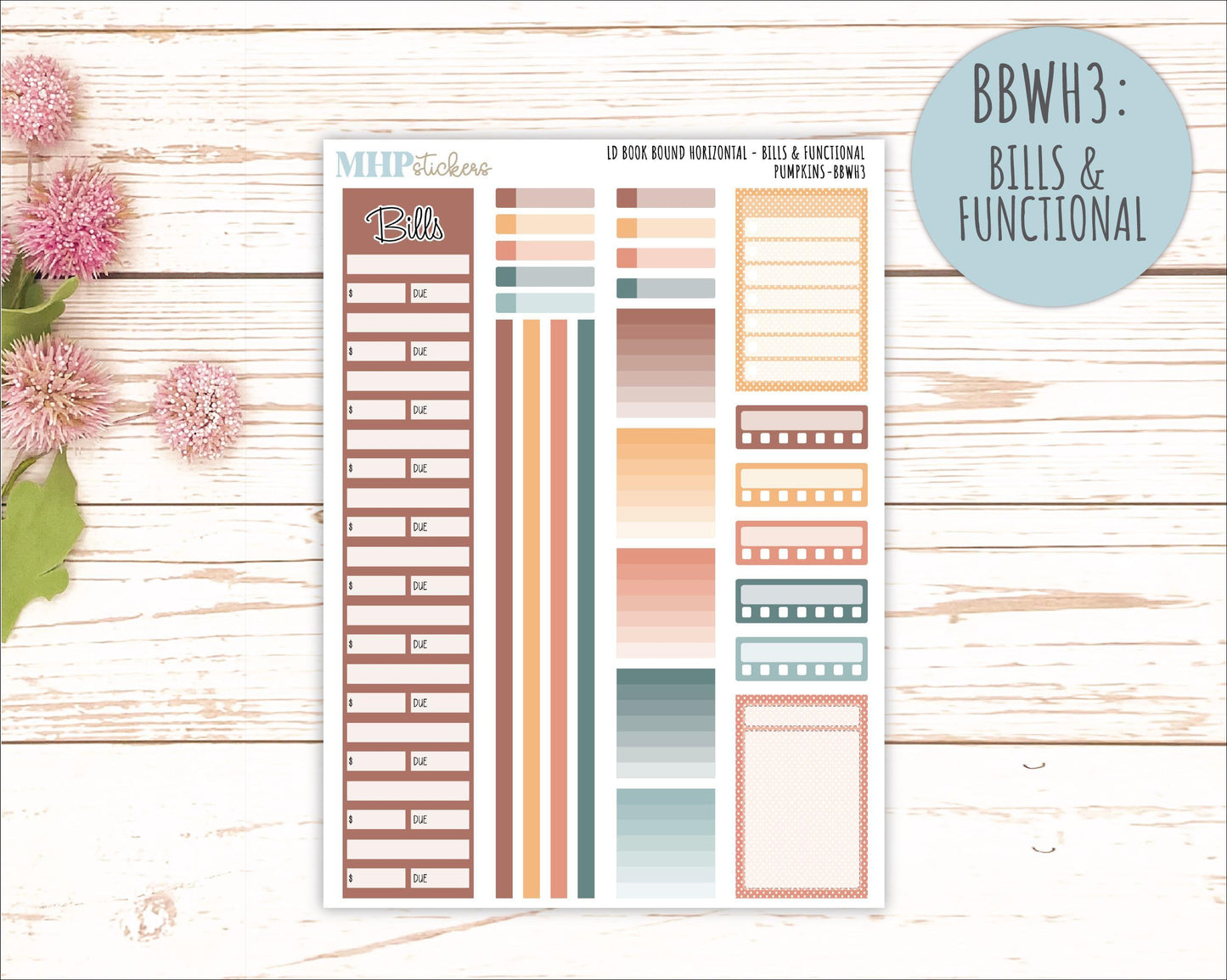 OCTOBER 2025 Stickers for The Mae & The Kristy Laurel Denise Planners ( Formerly Book Bound Planner) "Pumpkins" || BB