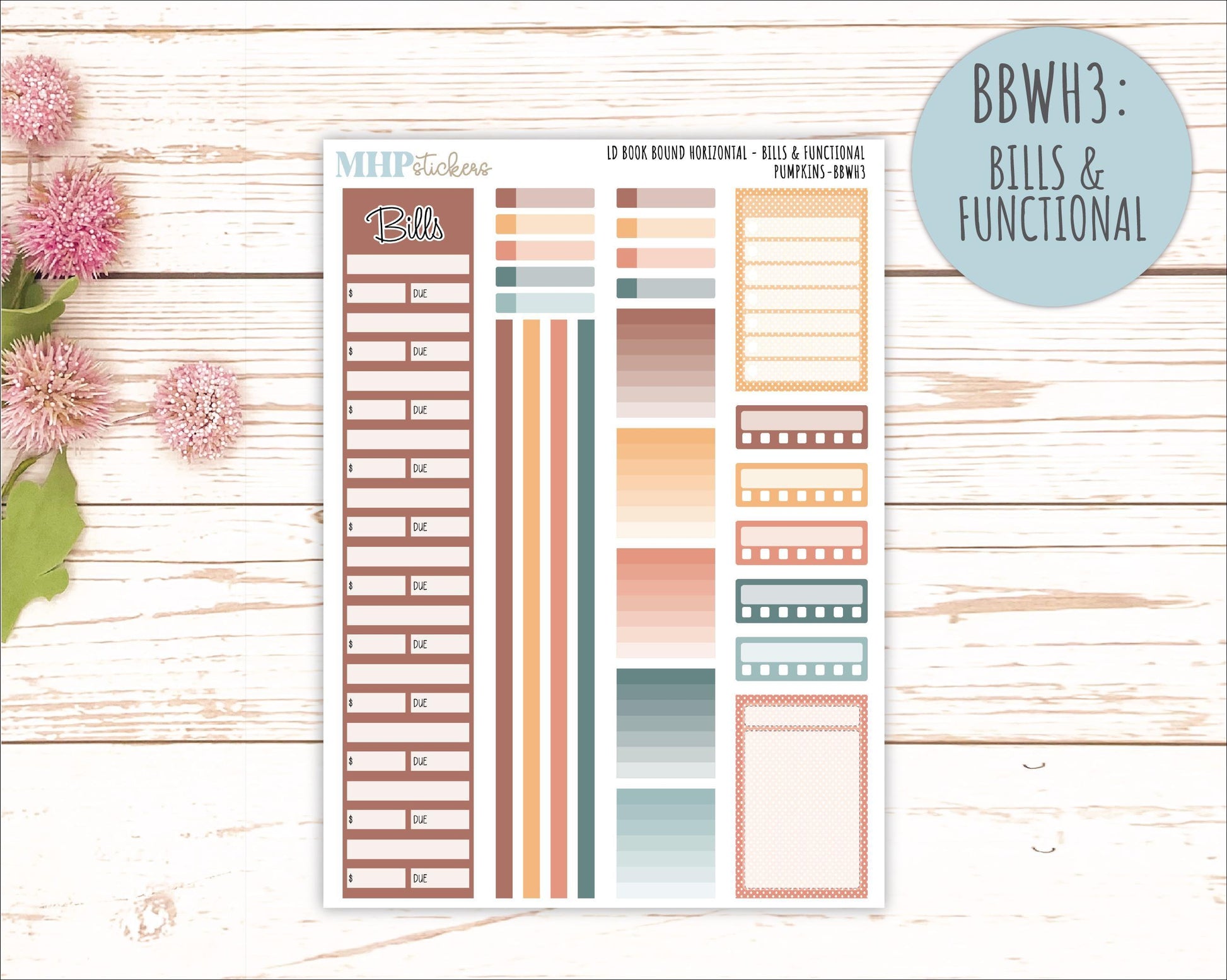 OCTOBER 2025 Stickers for The Mae & The Kristy Laurel Denise Planners ( Formerly Book Bound Planner) "Pumpkins" || BB