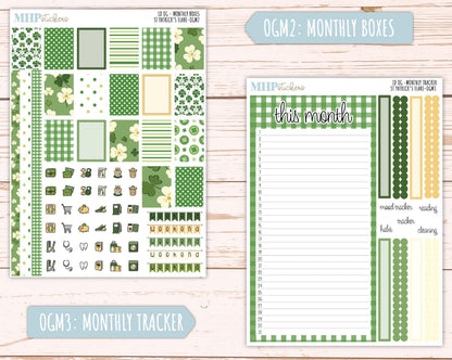 MARCH 2025 Stickers for Large size Horizontal & Vertical Laurel Denise Planners. (Formerly Original Size) "St Patrick's Flare" || OGSPF