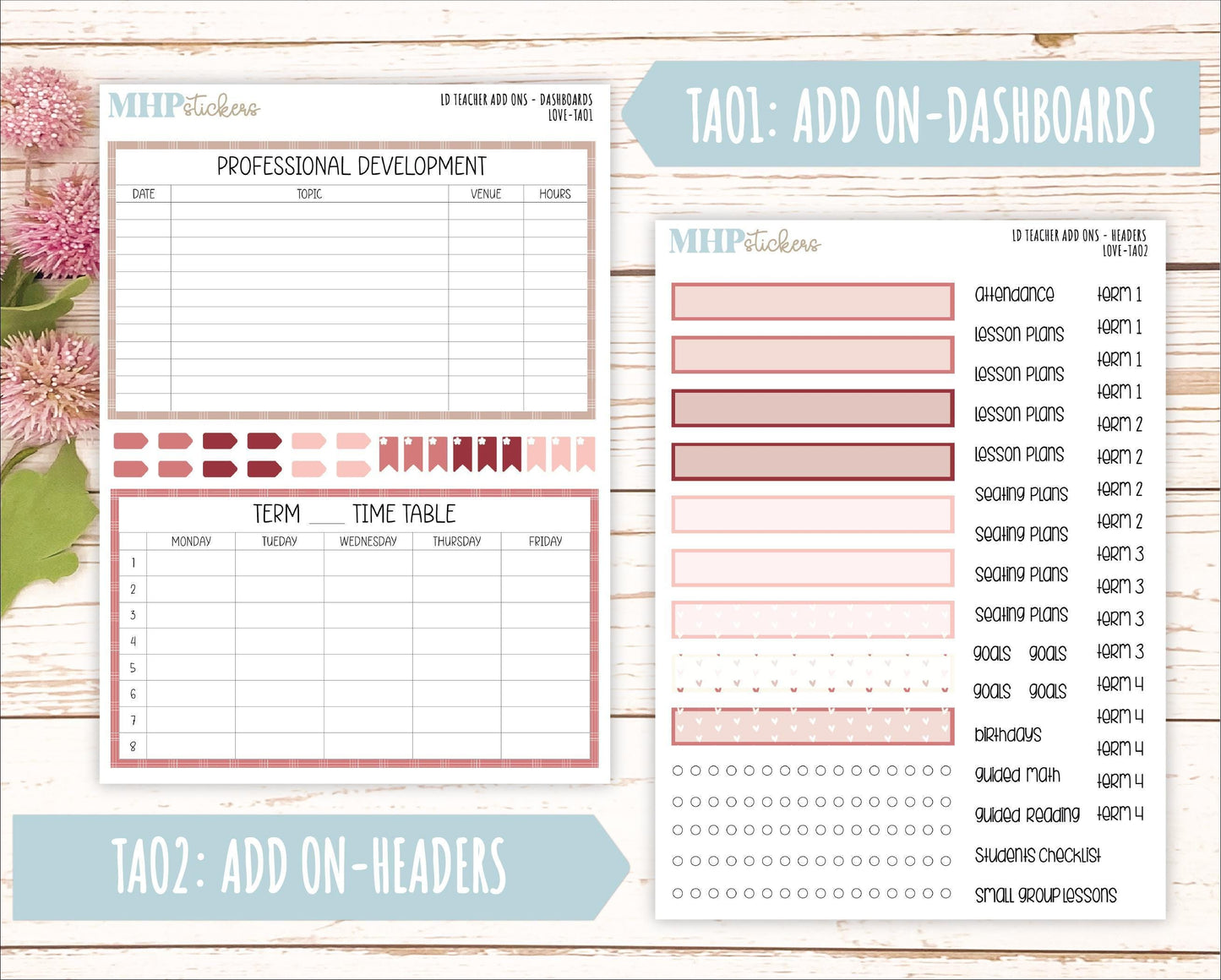 FEBRUARY Stickers for The Valerie Laurel Denise Planner (Formerly Teacher Planner) "LOVE" || TLV