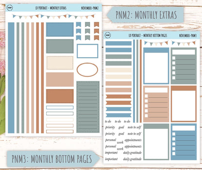 NOVEMBER Stickers for The Scout Laurel Denise Planner (formerly Portrait Planner). Neutral Color || PN