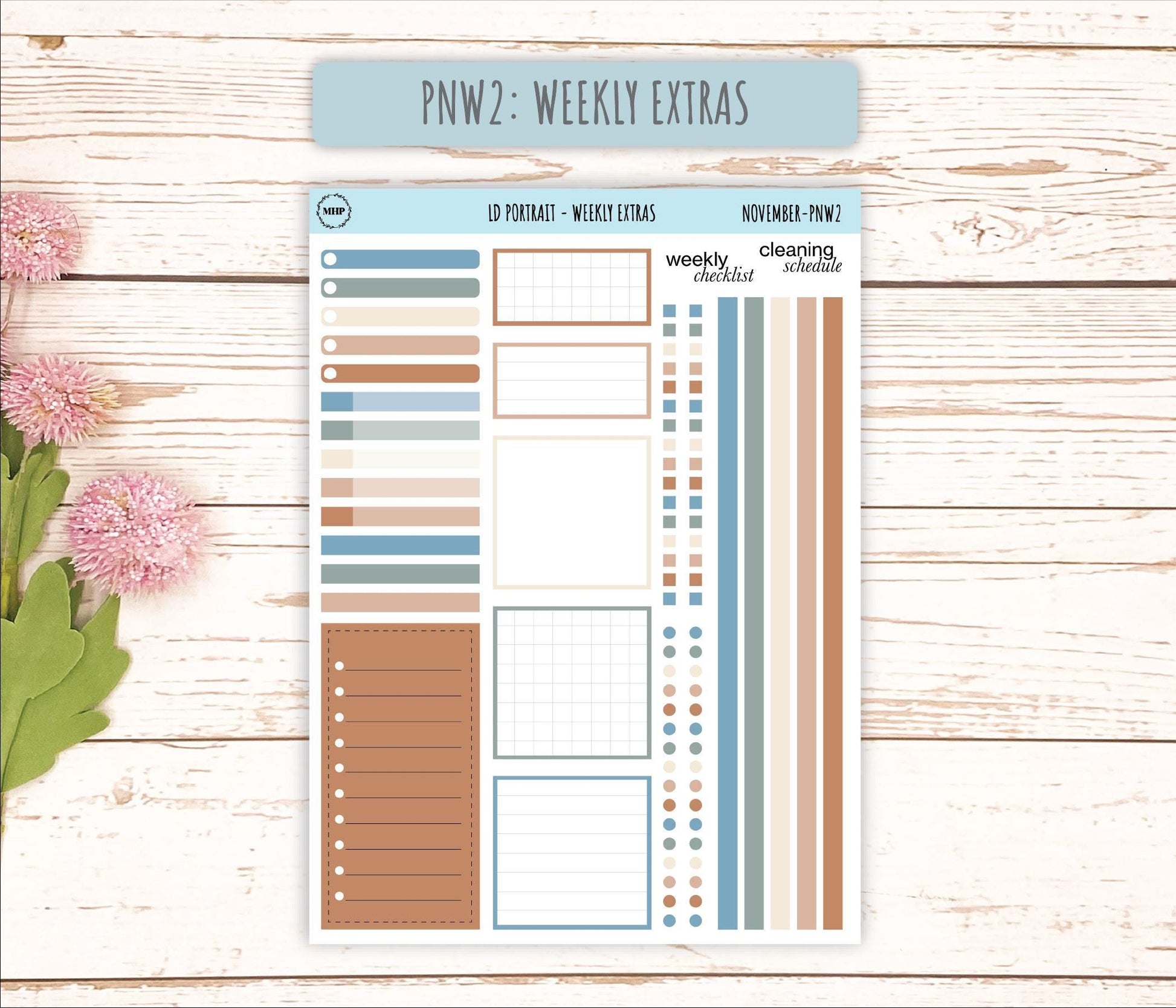 NOVEMBER Stickers for The Scout Laurel Denise Planner (formerly Portrait Planner). Neutral Color || PN