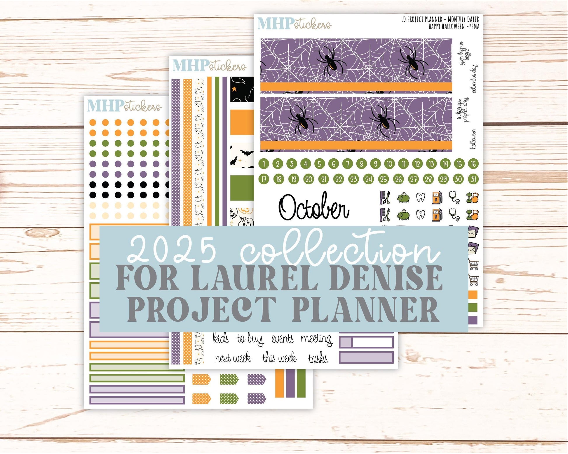 OCTOBER Stickers for the large Laurel Denise Rose Planner (Formerly Project Planner) "Hello Halloween" || PP