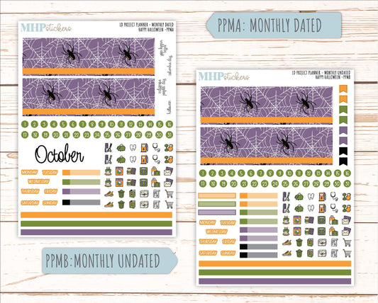 OCTOBER Stickers for the large Laurel Denise Rose Planner (Formerly Project Planner) "Hello Halloween" || PP