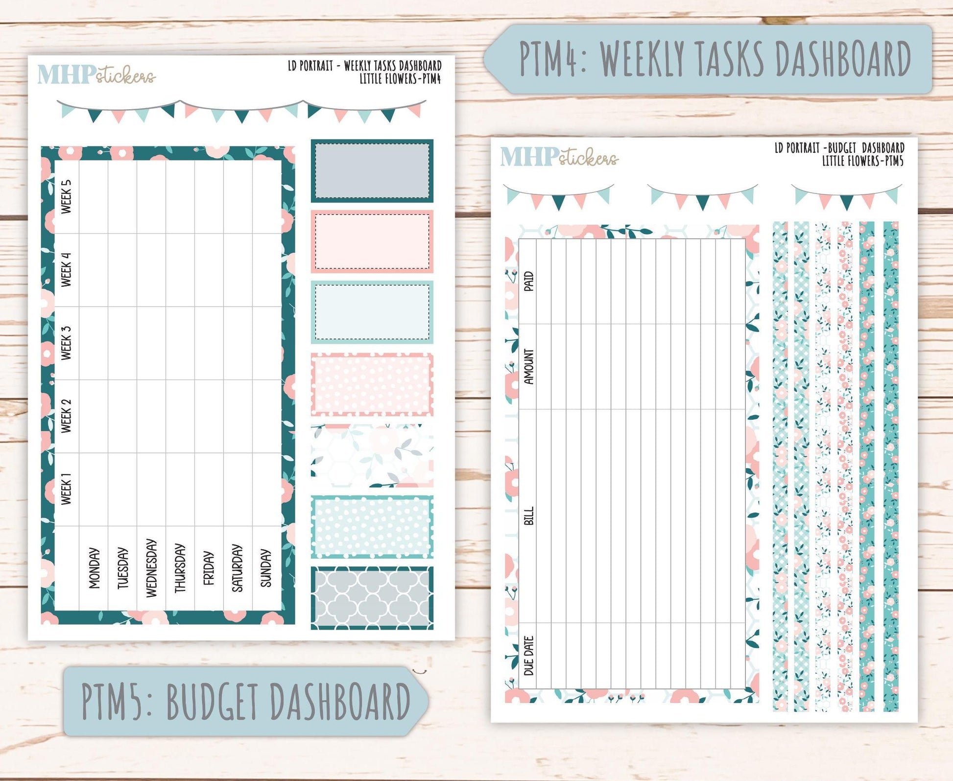 MAY 2025 Stickers for The Scout Laurel Denise Planner (formerly Portrait Planner). "Little Flowers" || PTLF