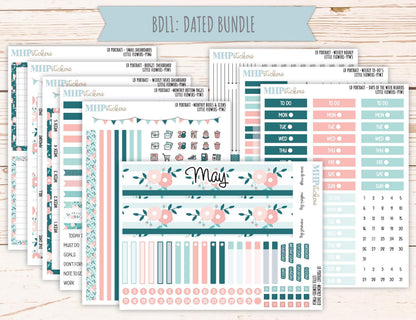 MAY 2025 Stickers for The Scout Laurel Denise Planner (formerly Portrait Planner). "Little Flowers" || PTLF
