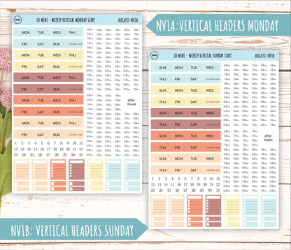 AUGUST Neutral Color Stickers for small Laurel Denise Planners || NAUG