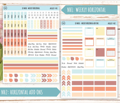 AUGUST Neutral Color Stickers for small Laurel Denise Planners || NAUG