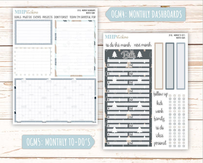 JANUARY 2025 Stickers for Large size Horizontal & Vertical Laurel Denise Planner. (Formerly Original or Standar Size) "Winter" || OGW