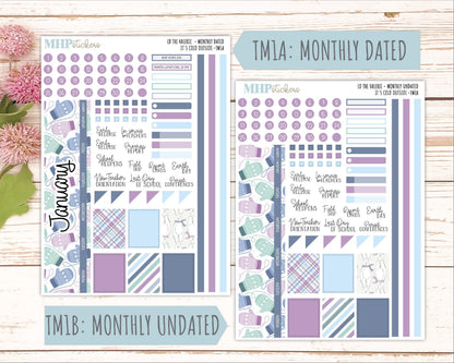 JANUARY Stickers for The Valerie Laurel Denise Planner (Formerly Teacher Planner) "It's Cold Outside" || TC