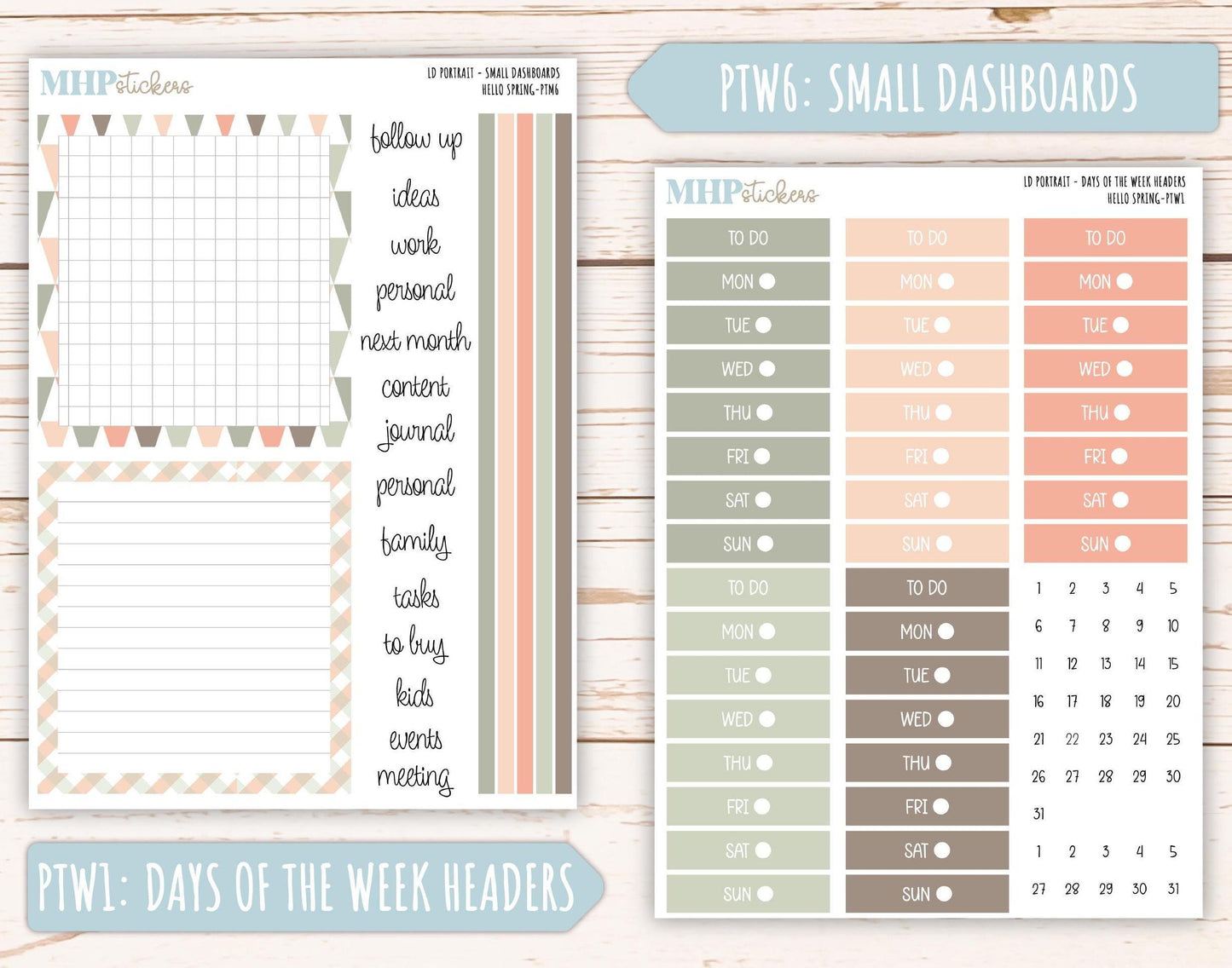 MARCH 2025 Stickers for The Scout Laurel Denise Planner (formerly Portrait Planner). "Hello Spring" || PTHS