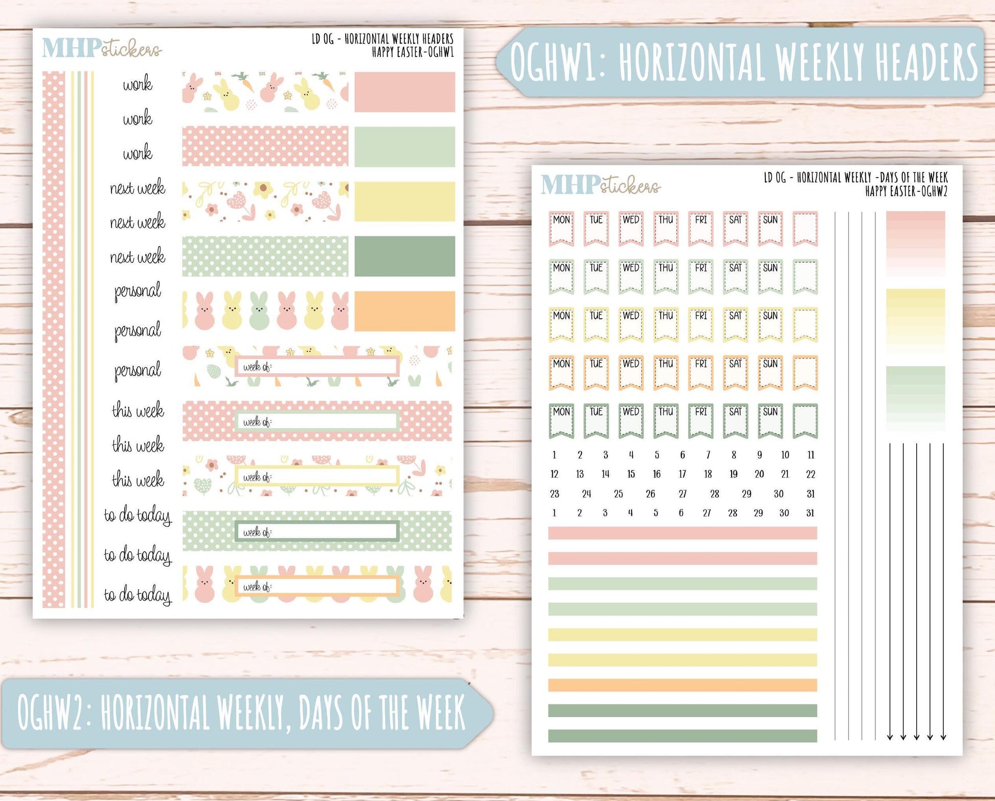 APRIL 2025 Stickers for Large size Horizontal & Vertical Laurel Denise Planner. (Formerly Original or Standar Size) "Happy Easter" || OGHE