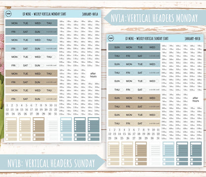 JANUARY Neutral Color Stickers for small Laurel Denise Planners || JAN