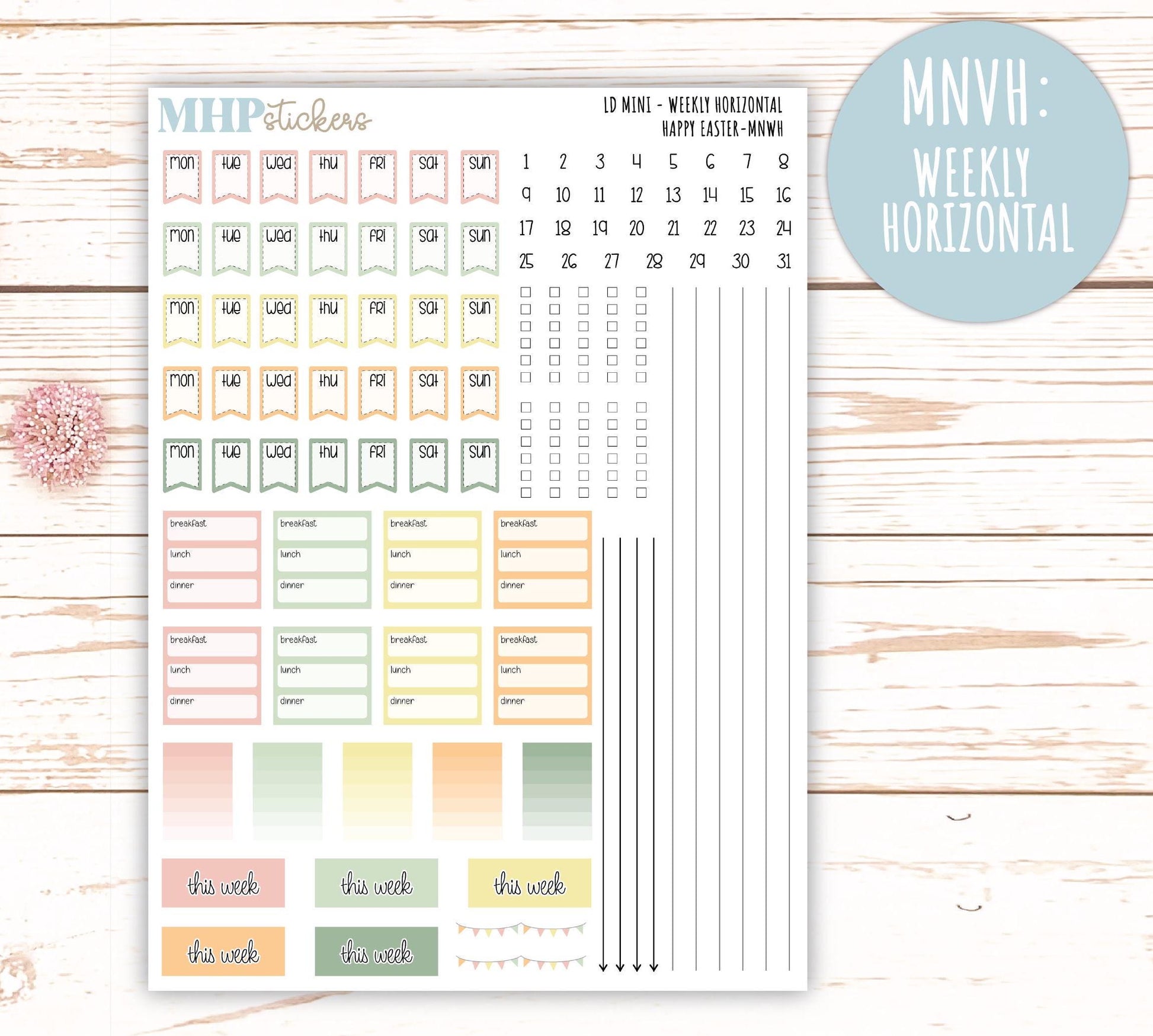 APRIL 2025 Stickers for Small Horizontal & Vertical Laurel Denise Planners. (Formerly Mini Planner) "Happy Easter" || MNHE