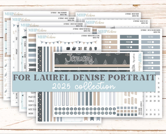 JANUARY 2025 Stickers for The Scout Laurel Denise Planner (formerly Portrait Planner). "Winter" || PTW
