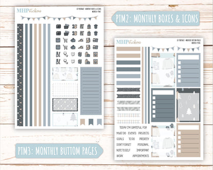 JANUARY 2025 Stickers for The Scout Laurel Denise Planner (formerly Portrait Planner). "Winter" || PTW