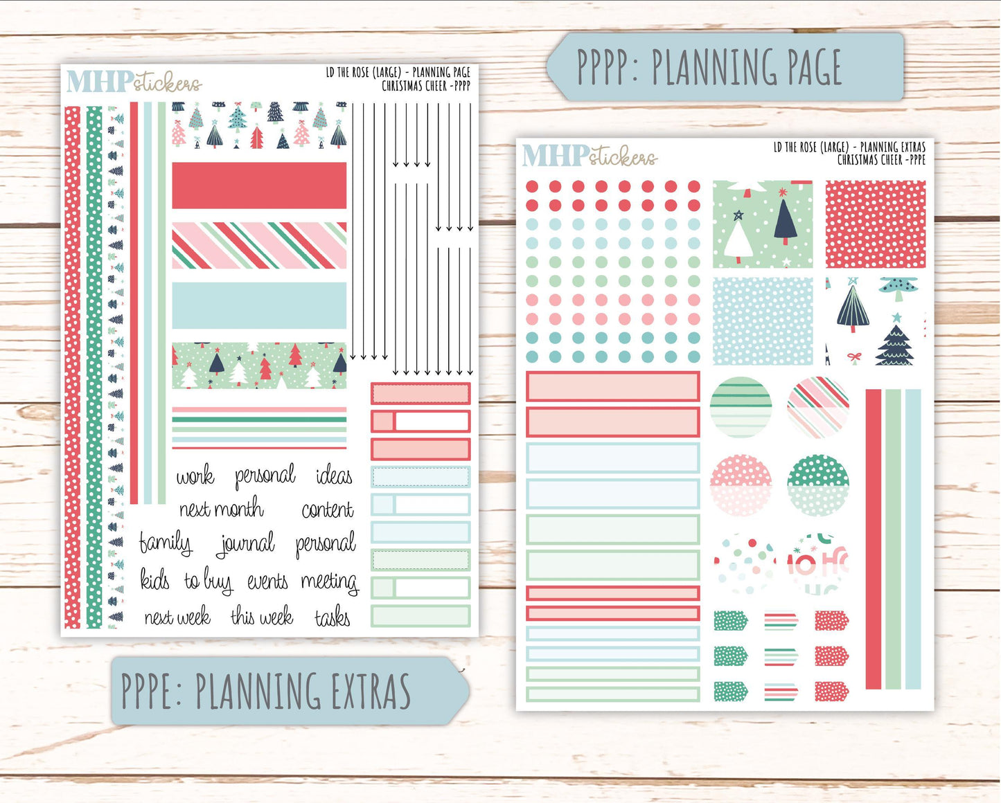 DECEMBER Stickers for the large Laurel Denise Rose Planner (Formerly Project Planner) "Christmas Cheer" || PP