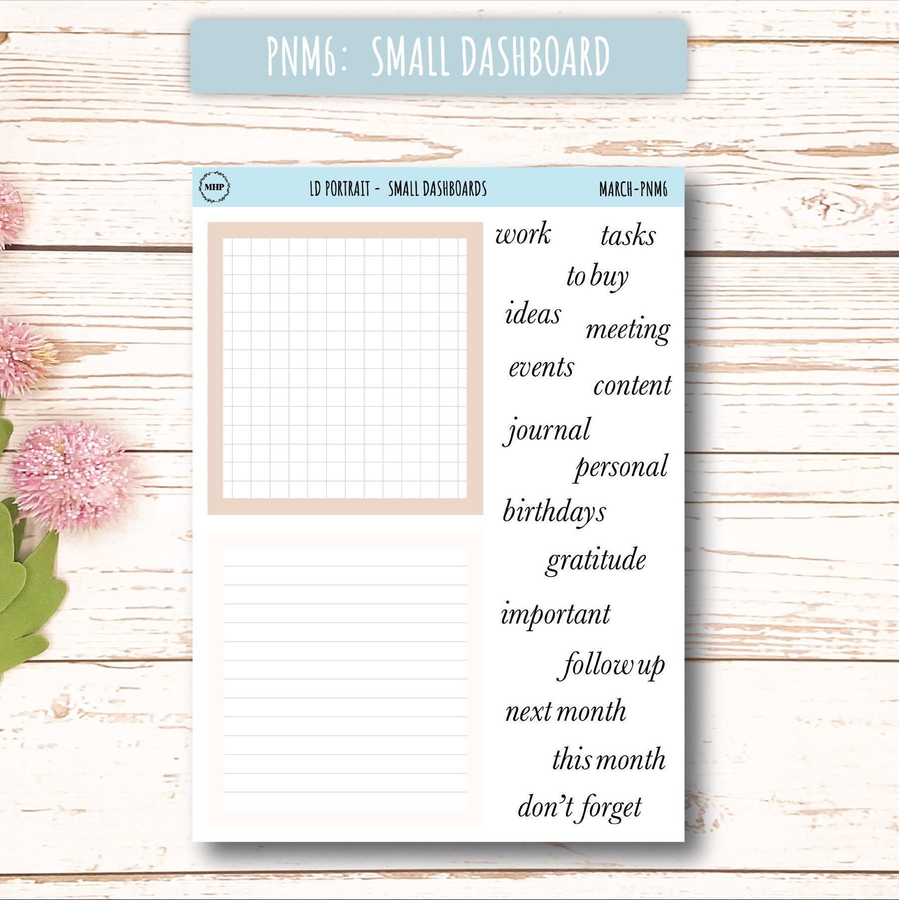 MARCH Stickers for The Scout Laurel Denise Planner (formerly Portrait Planner). Neutral Color || PN-MAR