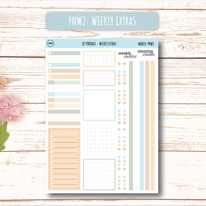 MARCH Stickers for The Scout Laurel Denise Planner (formerly Portrait Planner). Neutral Color || PN-MAR