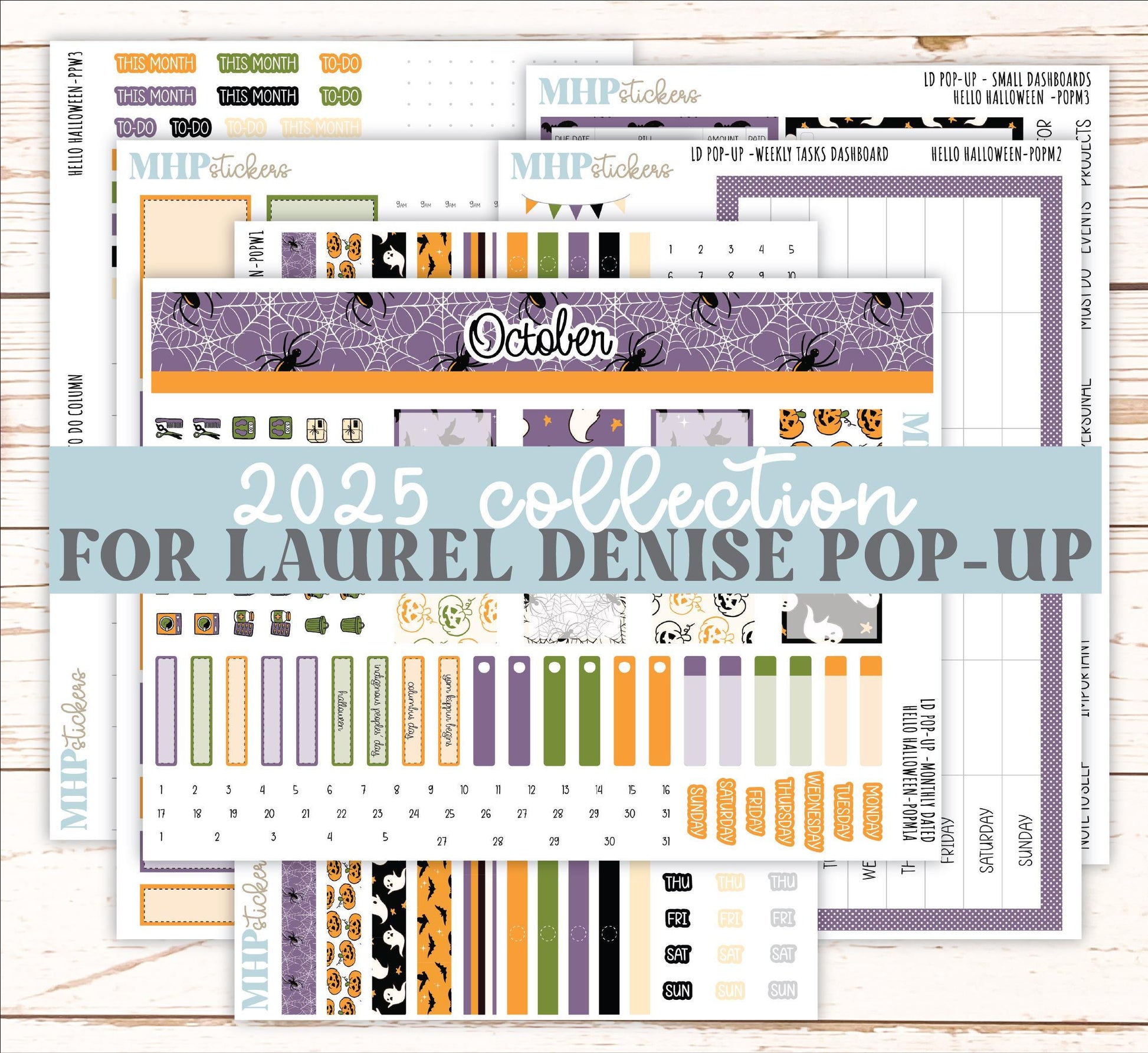 October 2025 Stickers for The Jo Laurel Denise Planner (Formerly Pop-Up Planner) "Hello Halloween" || POP