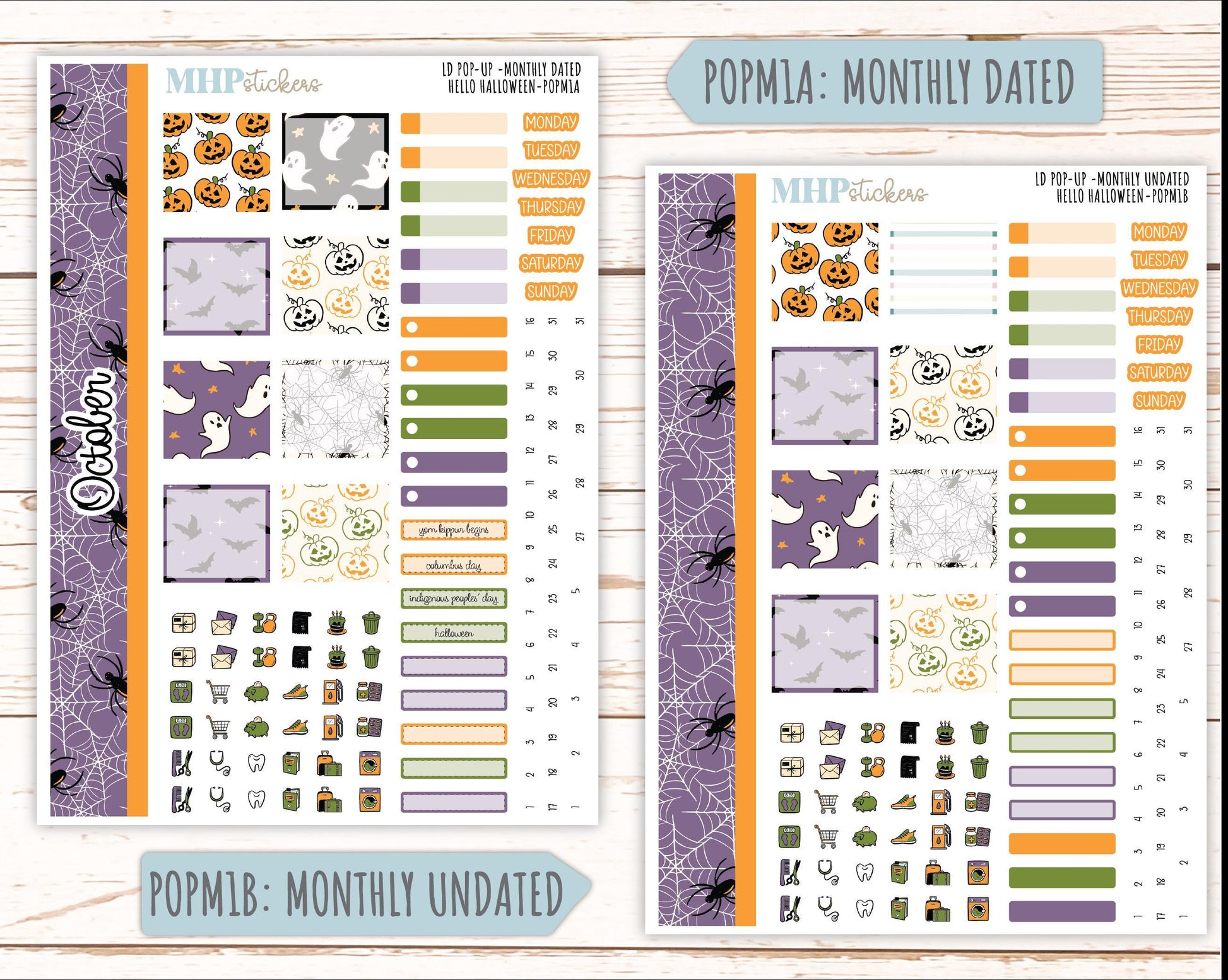 October 2025 Stickers for The Jo Laurel Denise Planner (Formerly Pop-Up Planner) "Hello Halloween" || POP