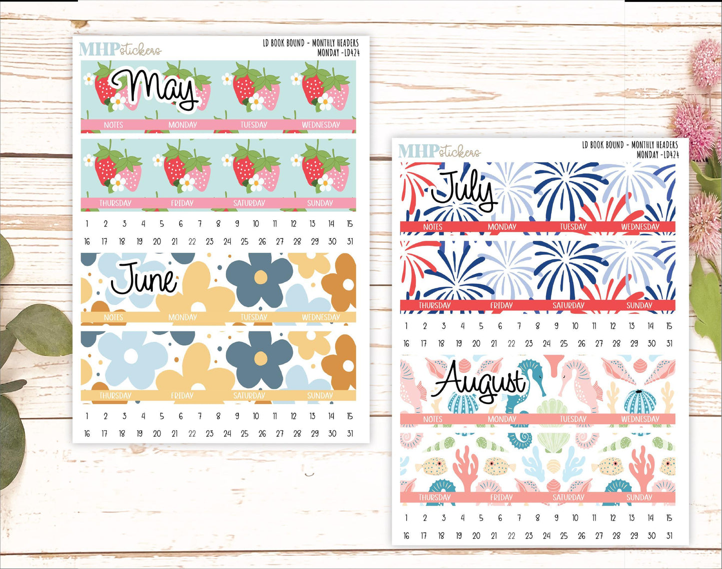 2025 Monthly Headers Set for Laurel Denise Book Bound Planner (Amanda's Collab) || LD424