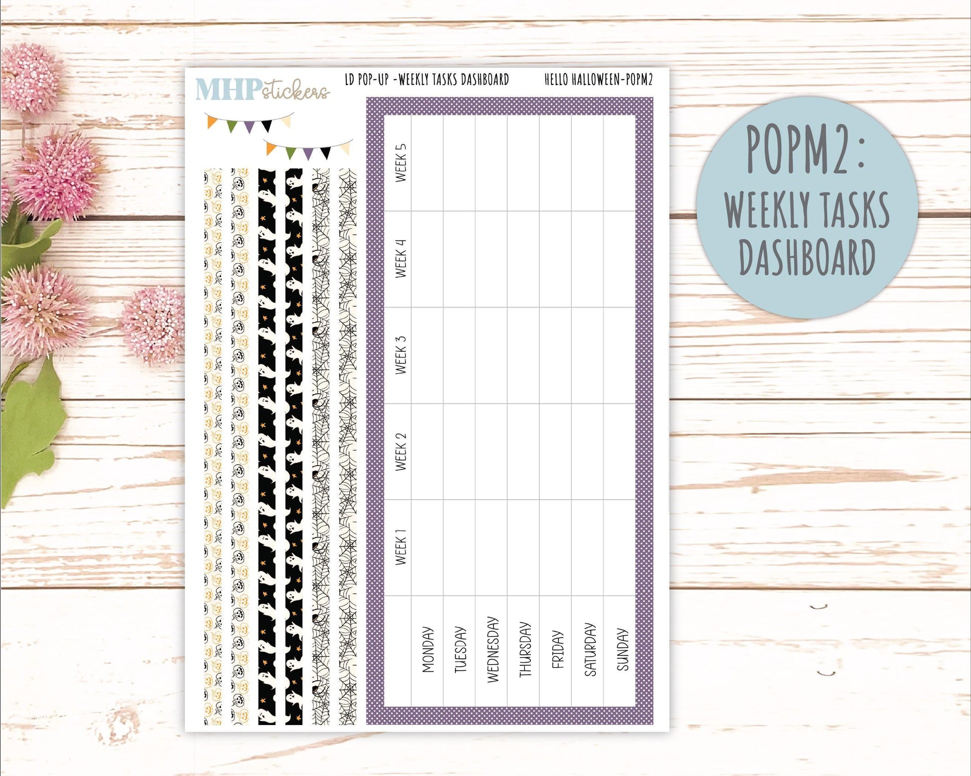 October 2025 Stickers for The Jo Laurel Denise Planner (Formerly Pop-Up Planner) "Hello Halloween" || POP