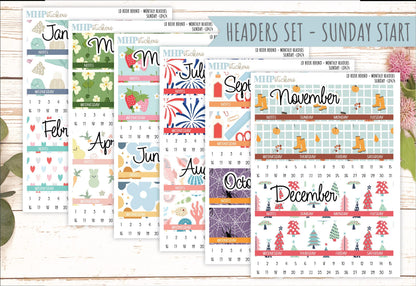 2025 Monthly Headers Set for Laurel Denise Book Bound Planner (Amanda's Collab) || LD424