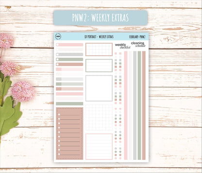 FEBRUARY Stickers for The Scout Laurel Denise Planner (formerly Portrait Planner). Neutral Color || PN-FEB