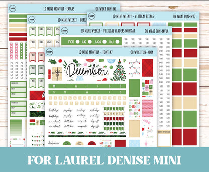 DECEMBER Stickers for Small Horizontal & Vertical Laurel Denise Planners. (Formerly Mini Planner) "Oh What Fun" || MOWF