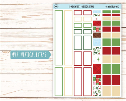 DECEMBER Stickers for Small Horizontal & Vertical Laurel Denise Planners. (Formerly Mini Planner) "Oh What Fun" || MOWF