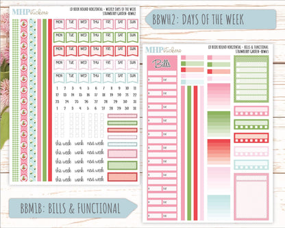 May 2025 Stickers for The Mae & The Kristy Laurel Denise Planners ( Formerly Book Bound Planner) "Strawberry Garden" || BB
