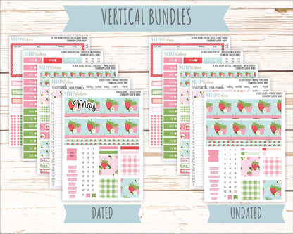 May 2025 Stickers for The Mae & The Kristy Laurel Denise Planners ( Formerly Book Bound Planner) "Strawberry Garden" || BB