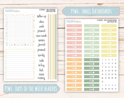 APRIL 2025 Stickers for The Scout Laurel Denise Planner (formerly Portrait Planner). "Happy Easter" || PTHE