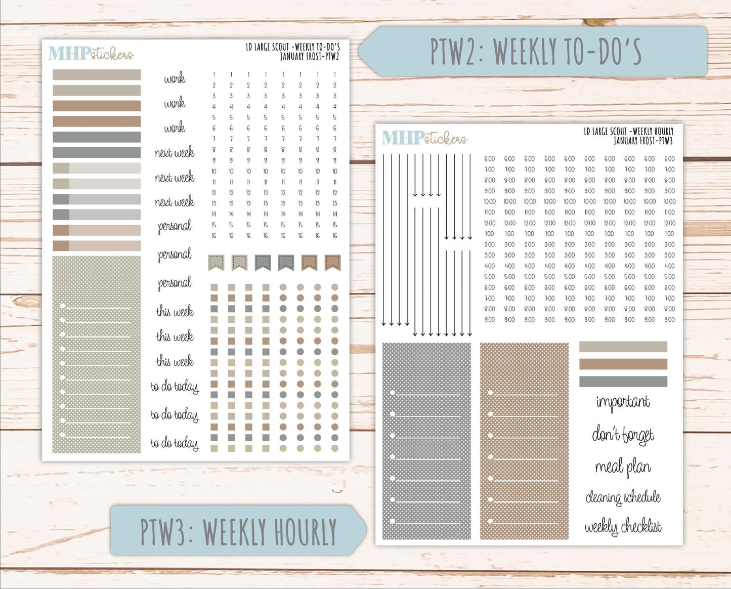 JANUARY 2026 Stickers for the Large Scout Planner (formerly Portrait Planner). For Laurel Denise Planners "January Frost" ||PT