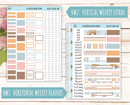 September Stickers for Large size Horizontal & Vertical Laurel Denise Planners. (Formerly Original Size) "Back to School" || OGBTS