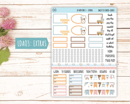 September Stickers for Large size Horizontal & Vertical Laurel Denise Planners. (Formerly Original Size) "Back to School" || OGBTS