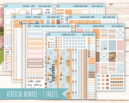 September Stickers for Large size Horizontal & Vertical Laurel Denise Planners. (Formerly Original Size) "Back to School" || OGBTS