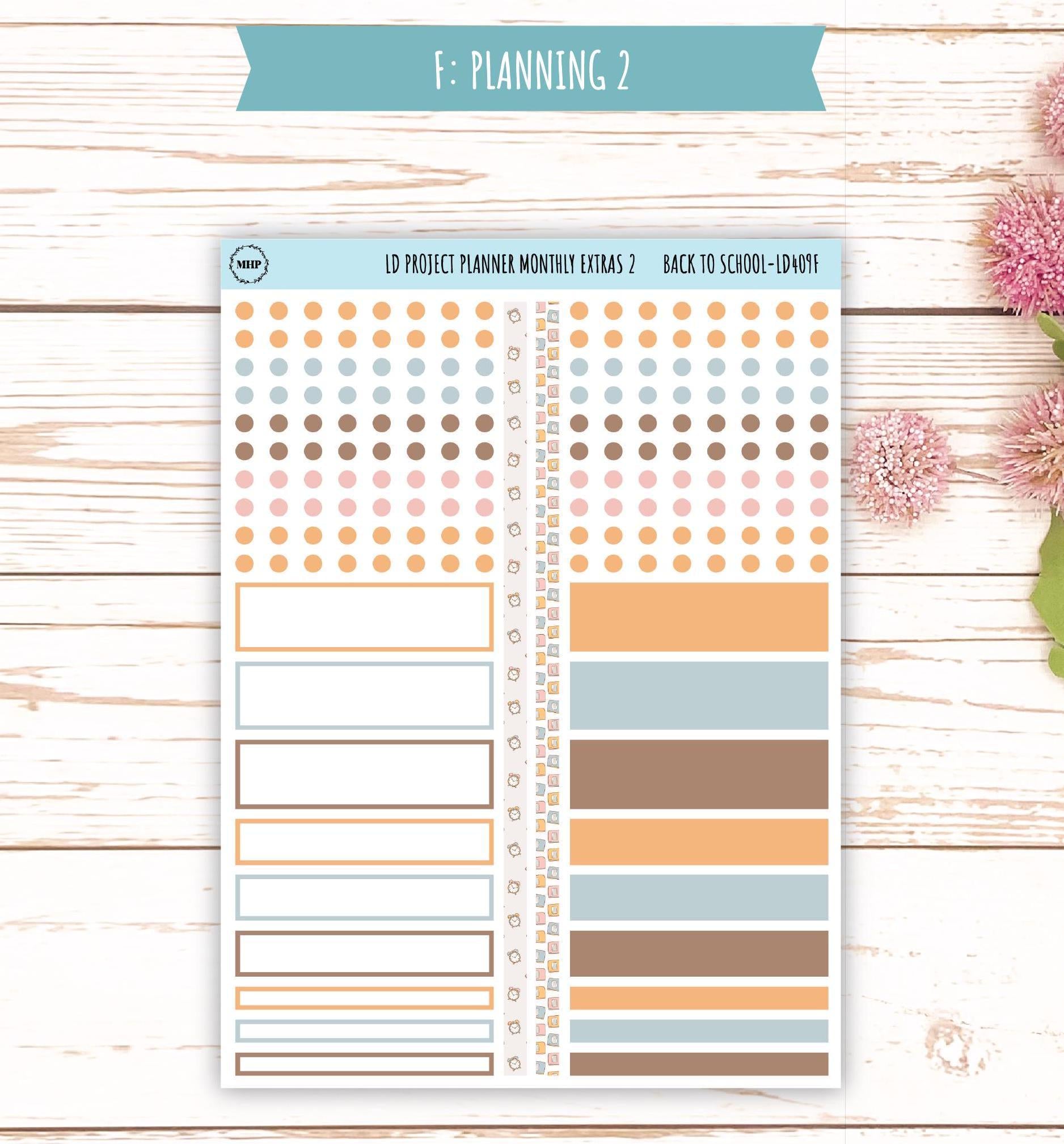 SEPTEMBER Stickers for The Rose Large Laurel Denise Planner (Formerly Project Planner) "Back to School" || LD409BT