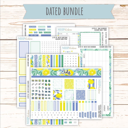 July 2025 Stickers for The Jo Laurel Denise Planner (Formerly Pop-Up Planner) "Blueberry Lemon" || POPBL