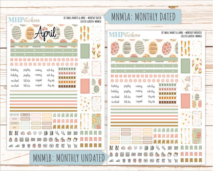 APRIL 2026 Stickers for Small Nancy & Anne Laurel Denise Planners. (Formerly Mini Planner) "Easter Garden" || MN