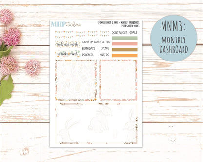 APRIL 2026 Stickers for Small Nancy & Anne Laurel Denise Planners. (Formerly Mini Planner) "Easter Garden" || MN