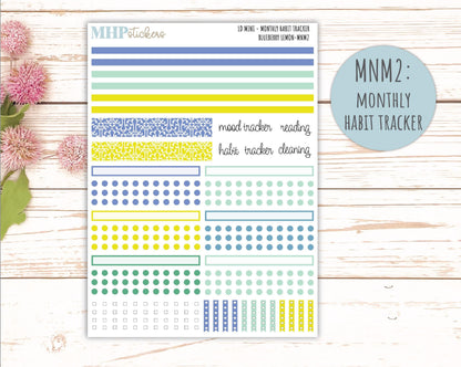 JULY 2025 Stickers for Small Horizontal & Vertical Laurel Denise Planners. (Formerly Mini Planner) "Blueberry Lemon" || MNBL