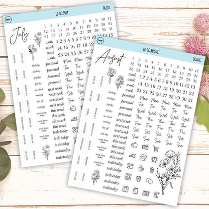Minimalist Stickers for Large size, Horizontal & Vertical Laurel Denise Planners. || LD-OG