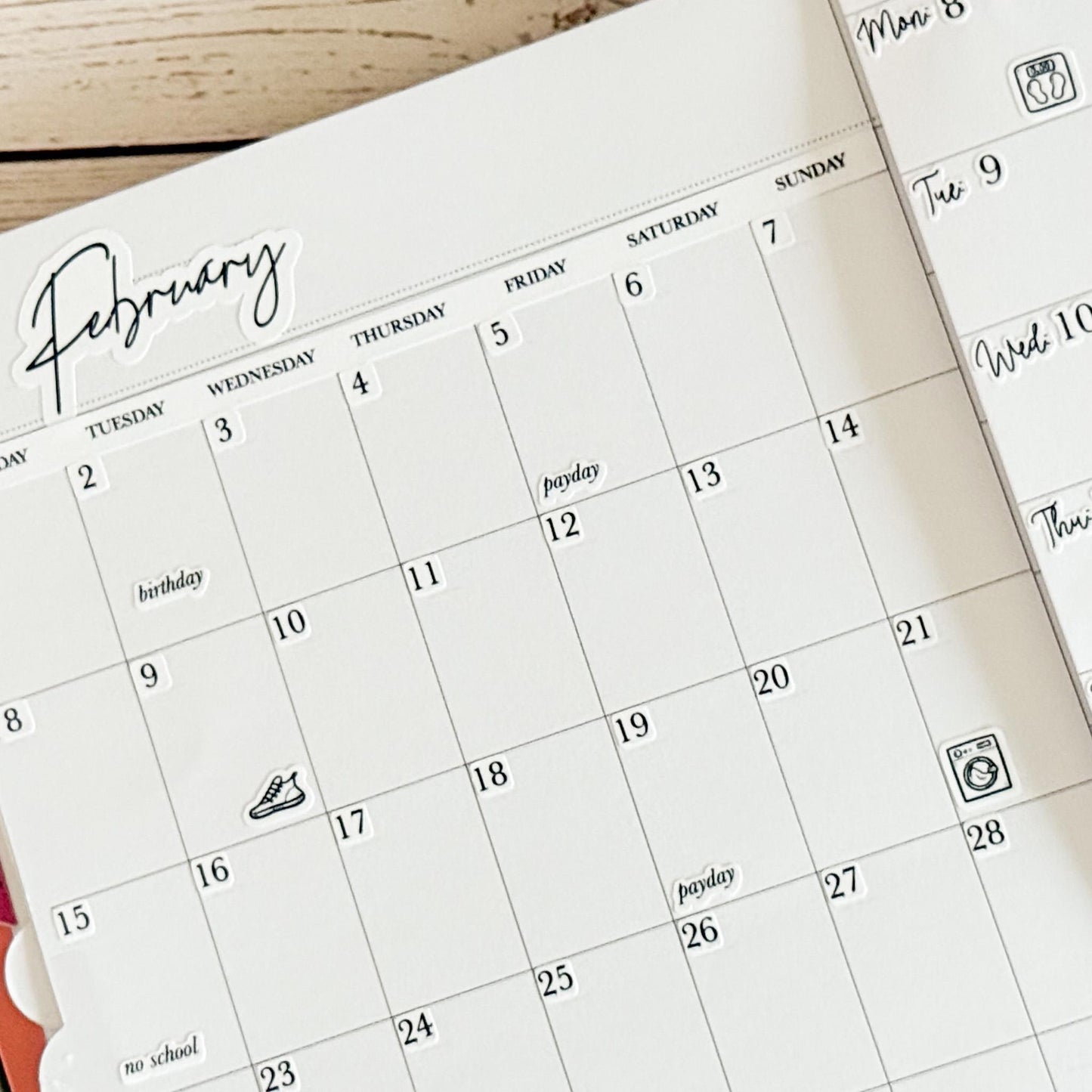 Minimalist Stickers for Large size, Horizontal & Vertical Laurel Denise Planners. || LD-OG