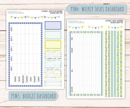 JULY 2025 Stickers for The Scout Laurel Denise Planner (formerly Portrait Planner). "Blueberry Lemon" || PTBL