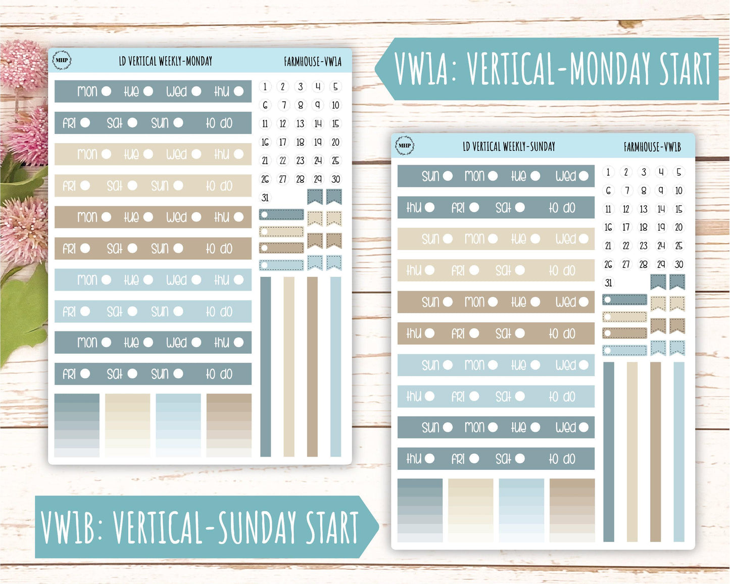 September Stickers for Large size Horizontal & Vertical Laurel Denise Planner. (Formerly Original or Standar Size) "Farmhouse" || OGFH