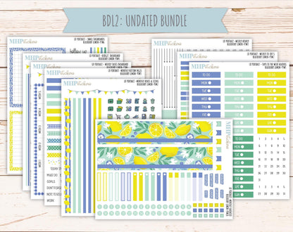 JULY 2025 Stickers for The Scout Laurel Denise Planner (formerly Portrait Planner). "Blueberry Lemon" || PTBL